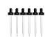 Replacement Straight Glass Tip Pipette Droppers with Black Bulb for Perfume Studio® 4oz Boston Round Bottles- Pack of Six, No Bottles - Plus Free Perfume Sample Vial (24/400 Closure (7 x 108 mm)
