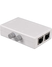 H&xy - Interruptor de red (2 en 1, 2 puertos, RJ45, LAN, CAT5 CAT6, divisor de red externo)