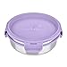 LUNCHBOTS Stainless Steel Salad Bowl with Click On Lid Lunch Containers for Adults and Children Reusable Lunch Container with a 4 Cup Capacity - 32oz, Lavender Lid