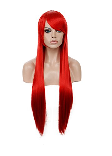 Diy-Wig Sexy Women Cosplay Hair Straight Long Full Wigs (80cm/31in,Red)