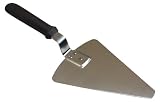Set Of 1 Large Pizza Server, Steel Blade, Brown Plastic Handle, Reinforced
