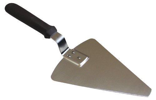 Set Of 1 Large Pizza Server, Steel Blade, Brown Plastic Handle, Reinforced
