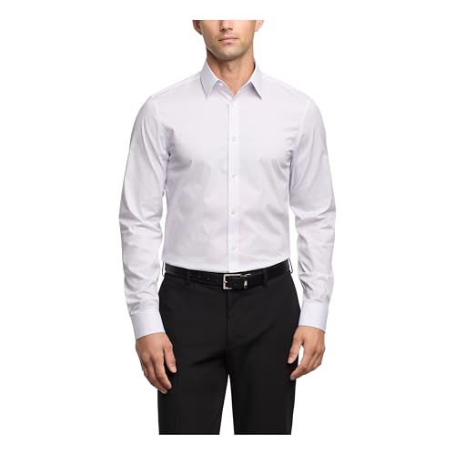 Calvin Klein Men's Dress Shirt Slim Fit Non Iron Stretch Print at Amazon