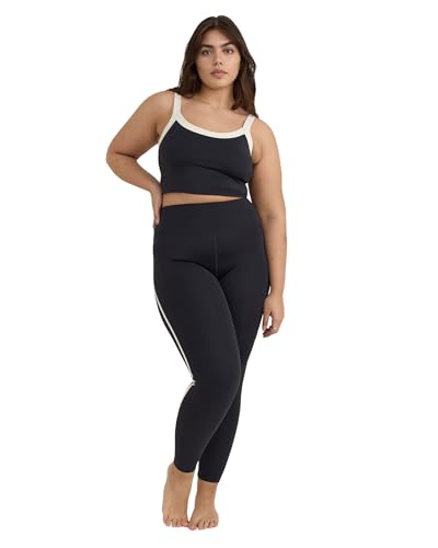 Organic Basics Womens Active Flow Recycled Nylon 28" Legging Pants, Black, X-La…
