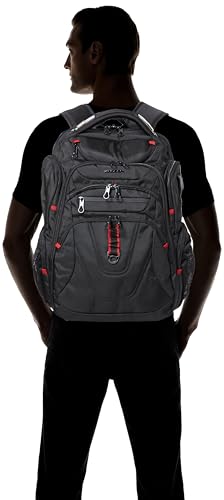 KROSER Laptop Backpack Men's 17.3 Inch Business Travel Backpack Hand Luggage Waterproof with Hard-Shielded Security Room Charging Port RFID Bag for Men / Women / College / School - Black