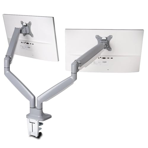 Kensington SmartFit Monitorarm für 2 Monitore, mit One-Touch Design und Gasdruckfeder zur optimalen Höheneinstellung, flexible Monitorhalterung für Bildschirme bis 32 Zoll, VESA 75/100, Grau, K55471EU