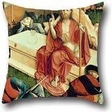 Oil Painting Hans Multscher - Fl¡§1gel-Innenseite Des Wurzacher Altars (rechts Unten) Pillow Cases ,best For Girls,birthday,shop,couch,boy Friend,festival 20 X 20 Inch / 50 By 50 Cm(2 Sides)