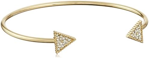 Oroclone 14k Gold Plated Open End Crystal Triangle Bangle Bracelet