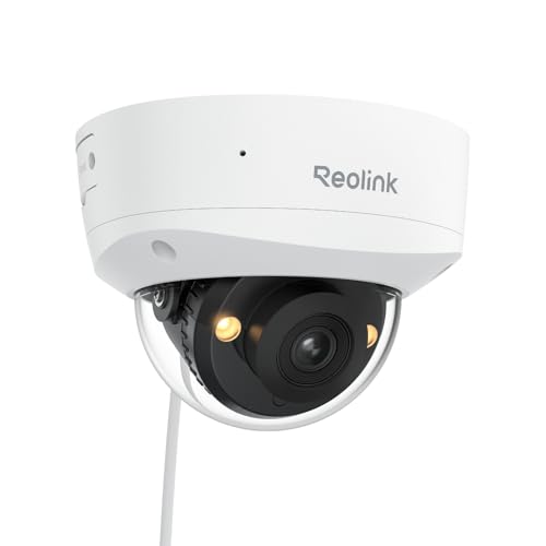 REOLINK 4K/8MP PoE IP Security Camera, Turret Surveillance, Color Night Vision with 3000K Spotlights, 125° Wide Viewing Angle, IK10 Vandal Proof, Person/Vehicle/Pet Detection, RLC-840A