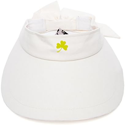 Womens UPF 50+ UV Protection Visor Three Leaf Clover Embroidery Wide Brim Hat