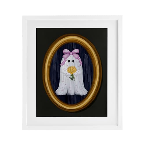 Ghost Girl Floral Fantasy Portrait, 13 x 16 Inch Framed Print Under Glass
