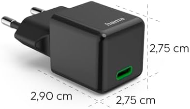 Chargeur Rapide 25W USB C, Super Mini, Compatible iPhone, Samsung, PD et Qualcomm Quick Charge QC 3.0, Recharge Optimisée, SoC Utra Compact, Noir