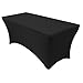 Adorox (4 ft Black Stretch Fabric Spandex Tight Fit Table Cloth Cover for Holidays (4 ft Black)