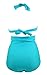 COCOSHIP Solid Black Elegant Vintage High Waisted Bikini Ruched Swimsuit Halter Swimwear(FBA)