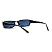 Mens Small Face Snug Fit Color Lens Rectangular Plastic Frame Sunglasses Black