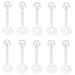 Oasis Plus 10pcs 16G 8mm Post Clear Flexible Bioplast Retainer No-C-Um Lip Stud Monroe Labret Ring