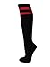 COUVER Women Junior 2 Striped Knee High Fashion Casual Tube Cotton Socks(1 pair)