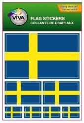 Sweden Country Flag Set of 7 Different Size Collection Decal Stickers ... New in Package