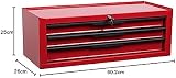 Hilka G301C3BBS Durable 3-Drawer Tool Chest Red with Key Lock view 3