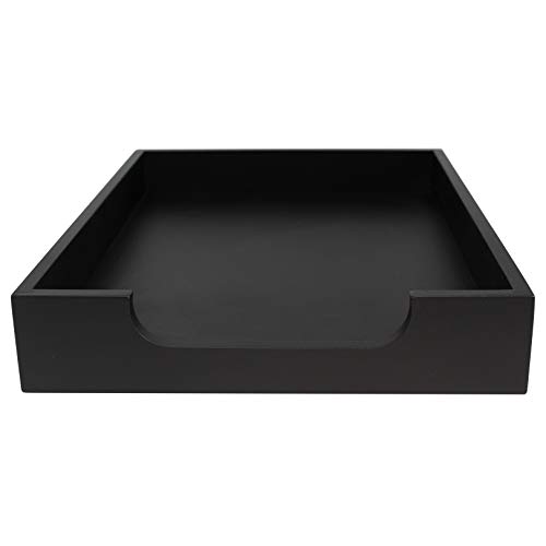 HumanCentric Wood Letter Tray (Solid Black) Desk Paper Tray for Files