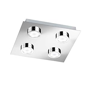 WOFI Plafondlamp SPA-Line, 4-lampen serie Veneta energie-efficiëntieklasse A+ beschermingsklasse IP20, Kelvin 3000…