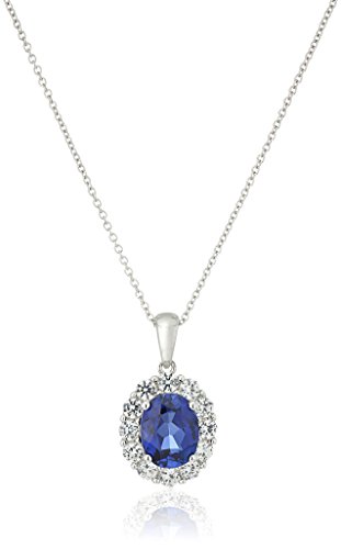 Sterling silver, created blue sapphire, and created whi…