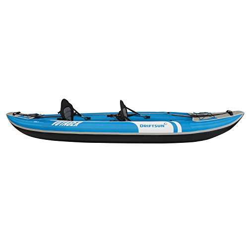 Driftsun-Voyager-2-Person-Inflatable-Kayak-Complete-with-All-Accessories-2-Paddles-2-Seats-Double-Action-Pump-and-More