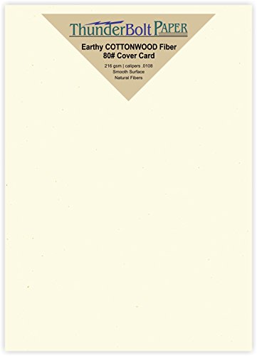 100 Earthy Cottonwood Fiber Cover Paper Sheets - 5