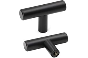 homdiy 25 Pack Cabinet Knobs Black Drawer Knobs, Stainless Steel Cupboard Knobs Black Dresser Knobs Black Closet Door Knobs, 