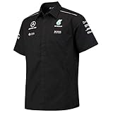 Mercedes Benz Formula 1 AMG Petronas Motorsports Black Button Up Team Shirt (Medium)
