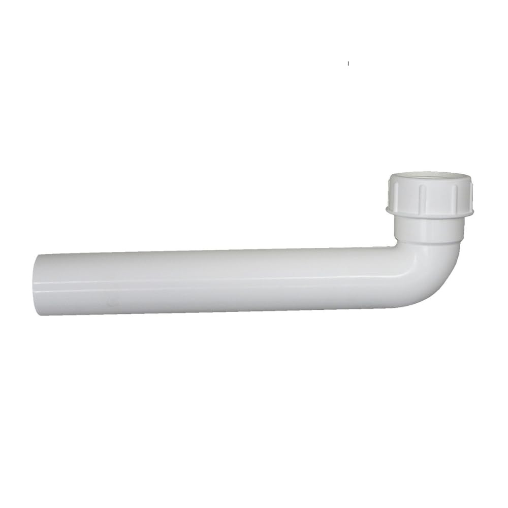 Schläfer 439102 | 90° Elbow Extension Sleeve for PVC Sink Drain Siphon with Ring Nut, Universal Fitting 1 1/2, Pipe diam 40 X L. 250 mm, Universal Space-Saving Sink Drain Siphon Curve
