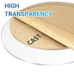 4 Pieces 1/8" Round Plexiglass Sheet, 6 Inch