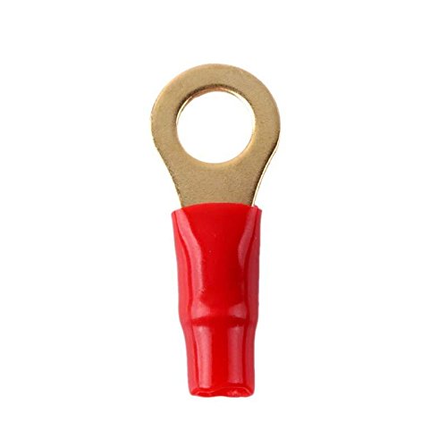 red 2x Ring Insulated Crimp On Electrical Wire Terminal Connector