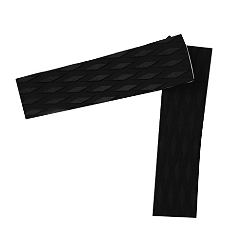 Jili Online 2 Pieces EVA Traction Anti-Skid Grip Mat Pad with Adhesive for Boat Decks, Kayaks, Surfboards, Standup Paddle Boards, Skimboards, Longboards - 3 Colors - Black, 35x10cm