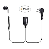 Commixc Walkie Talkie Earpiece, 2.5mm/3.5mm 2-Pin in-Ear Walkie Talkie Headset with PTT Mic, Compatible with Motorola Two-Way Radios (2 Pack)