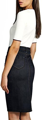 pull on stretch denim skirt