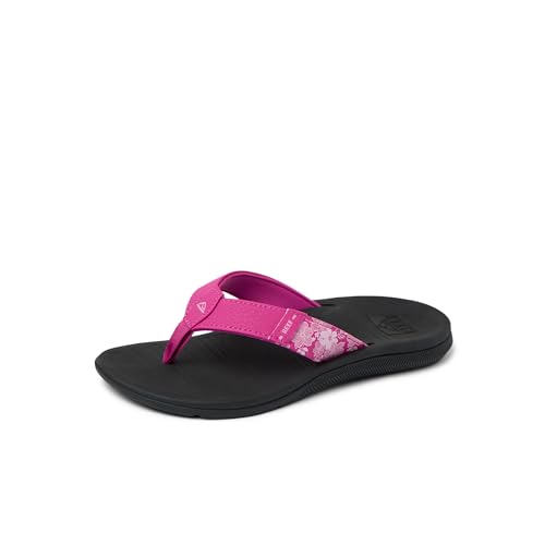 REEF Womens Sandals, Santa Ana, Fuchsia Red/Black, 10
