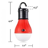 FLY2SKY Tent Lamp Portable LED Tent Light 3/4 Packs Hurricane Emergency Lights Camping Light Bulbs Camping Tent Lantern Bulb Camping Equipment for Camping Hiking Backpacking Fishing, Battery Powered