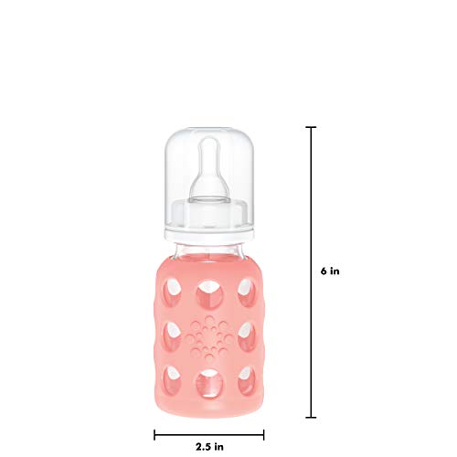 Lifefactory Glass Baby Bottle with Stage 1 Nipple and Protective