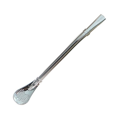 Yerba Mate Bombilla, Tea Bombilla Gourd Drinking Filter Straws Stirrer 304 Food-Grade Stainless Steel Straw with 6.3" Length, 1 PCS (Silver)
