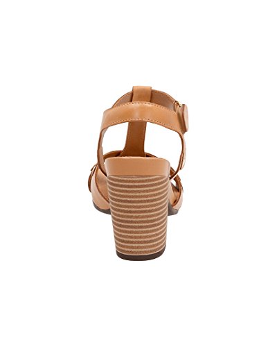 Clarks Womens Banoy Valtina Dress Sandal Tan Leather M