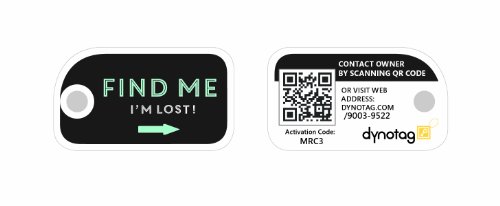 Dynotag Web Enabled Smart Mini Fashion ID Tags, with DynoIQ & Lifetime Recovery Service. 3 Identical Tags for Gear (Find Me!)