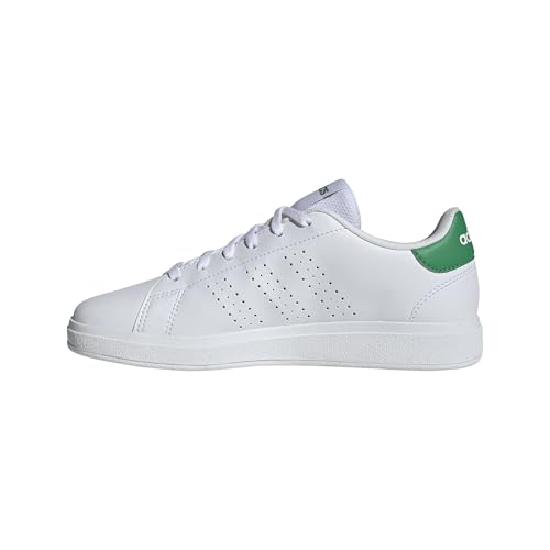 Unisex - Bambini e Ragazzi Advantage Base 2.0 Junior Shoes, Cloud White/Cloud White/Green, 36 2/3 EU