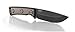 CRKT Ruger Powder-Keg Fixed Blade Knife with Sheath Hunting and Outdoor Knife, Black Drop Point Blade, Textured Rubber Handle Scales, Leather Sheath R1401K