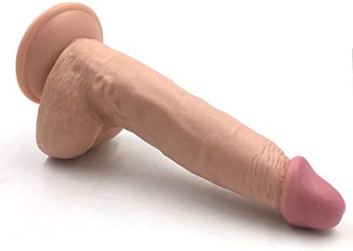 9 Inch Ladies Comfortable Massage Experience with Suction Cups and Waterproof (Color : Beige)