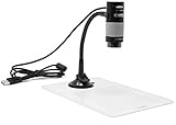 Plugable USB 2.0 Digital Microscope with Flexible Arm Observation Stand Compatible with Windows, Mac, Linux (2MP, 250x Magnification)