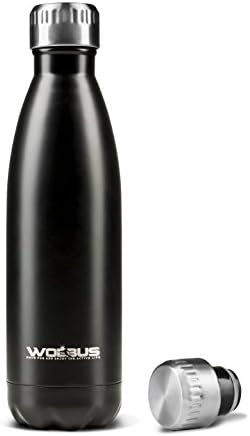 Black Stainless Steel Thermo Flask  - Keeps Your Drink Cold Or Your Coffee Warm. Extra Lid For Cleaning Convenience. Refreshing Drink When Outdoor - Comes In Black, Metallic Red and Metallic Blue