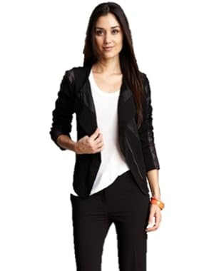 BCBGMAXAZRIA BCBG WOMEN'S Knit Cropped RUNWAY Patchwork Jacket - MEDIUM