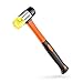 ZEXETT Rubber Mallet, 35mm Double-Faced Soft Hammer with Fiberglass Handle, Perfect for Leather Crafts, Jewelry and Flooring Installation (35 diameter)