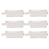 Augbunny Multi-Purpose 100% Cotton 12oz Canvas Zipper Pen Pencil Stationery Case Bag Cosmetic Makeup Pouch 6-Pack